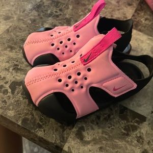 Pink Nike velcro sandals